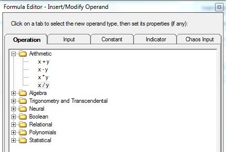Formula Editor Tabs
