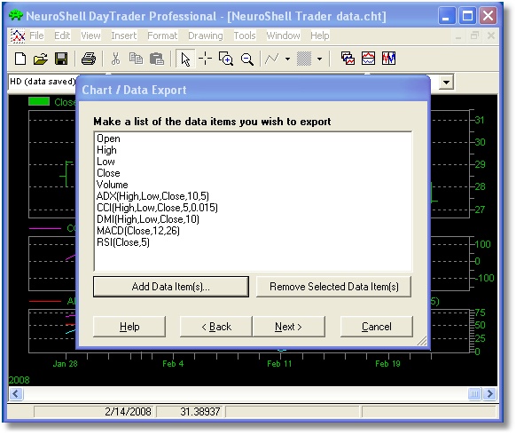 Export Trader data