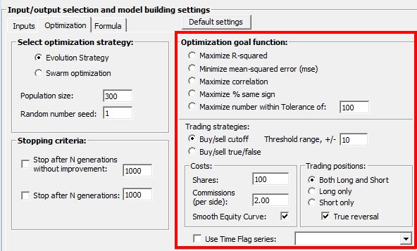 Optimization Tab